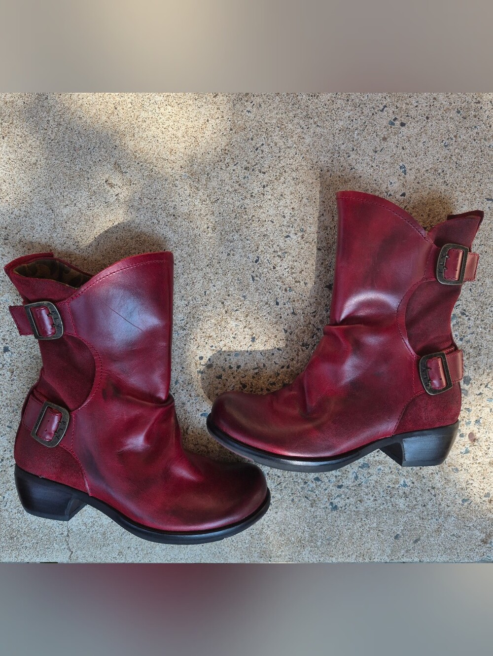 New Women’s Fly London Red Leather and Suede Boots - Picture 13 of 13